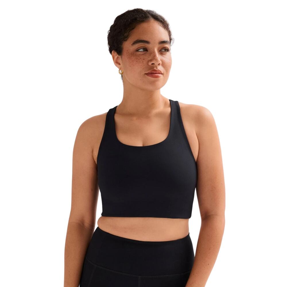 Girlfriend Collective Sports Bra Womens‎ Black Paloma Racerback Athletic Gym